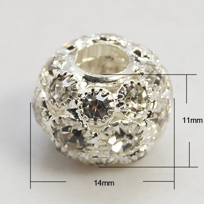 STRASS BALL MM.14 F/5MM.ARG/CRYSTAL