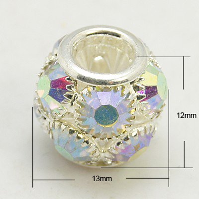 STRASS BALL MM.14 F/5MM.ARG/CRY AB