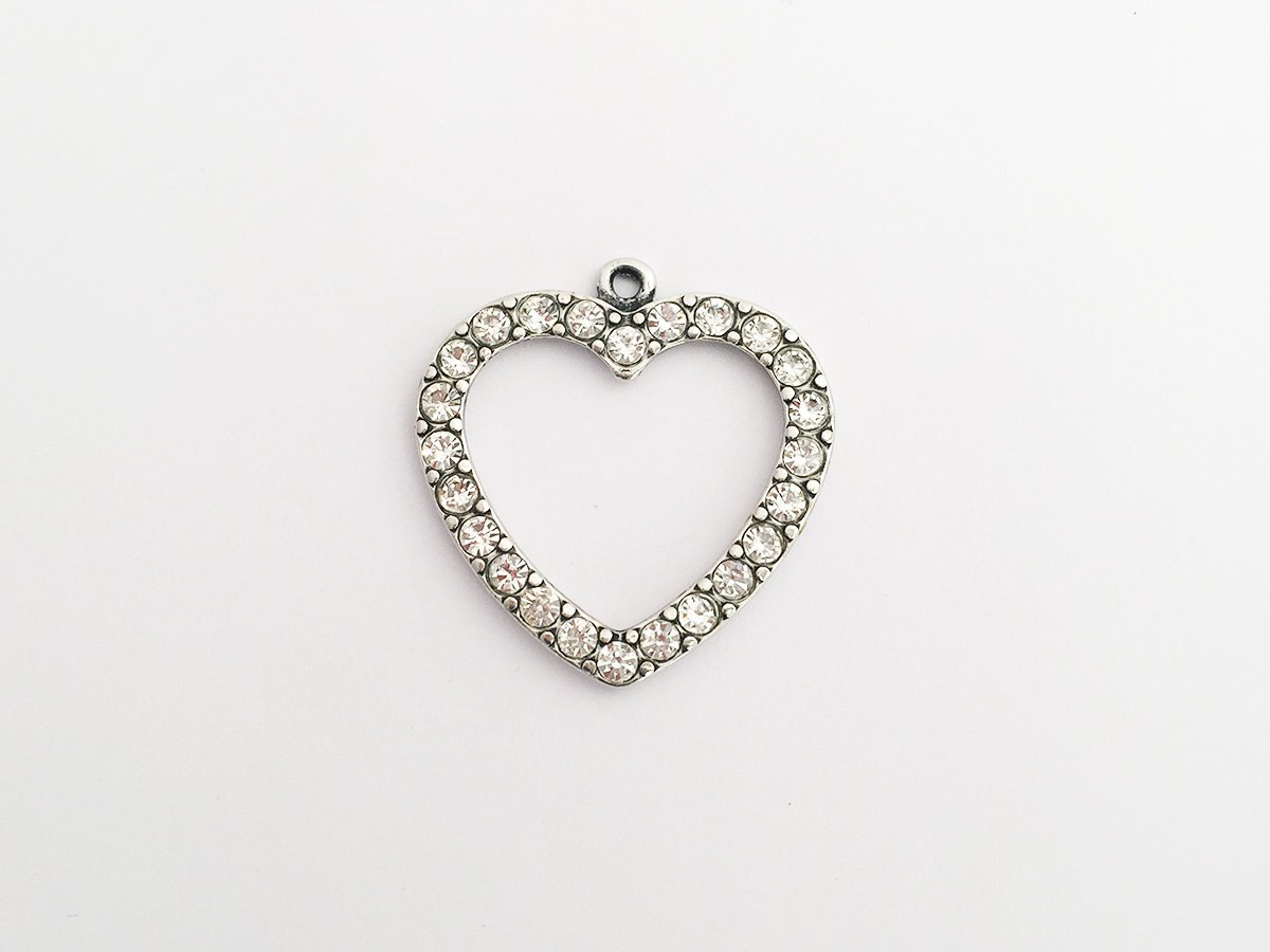 PENDENTE CUORE STRASS C.ARG.