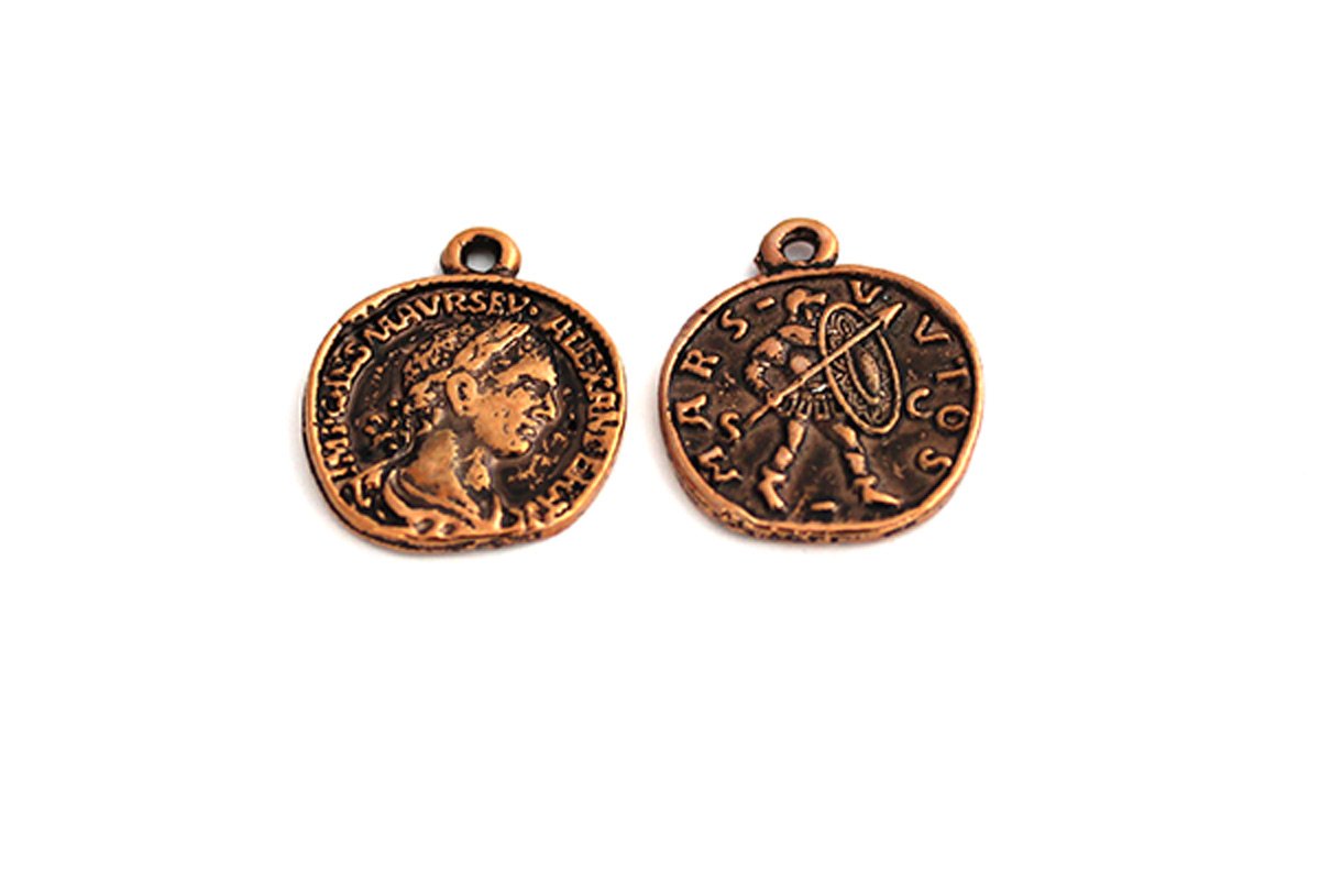 PEND.MET.MEDAGLIA MM.18 C.RAME ANT.