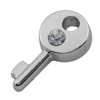 PEND.CHIAVE C/STRASS MM.10*18 NIKEL