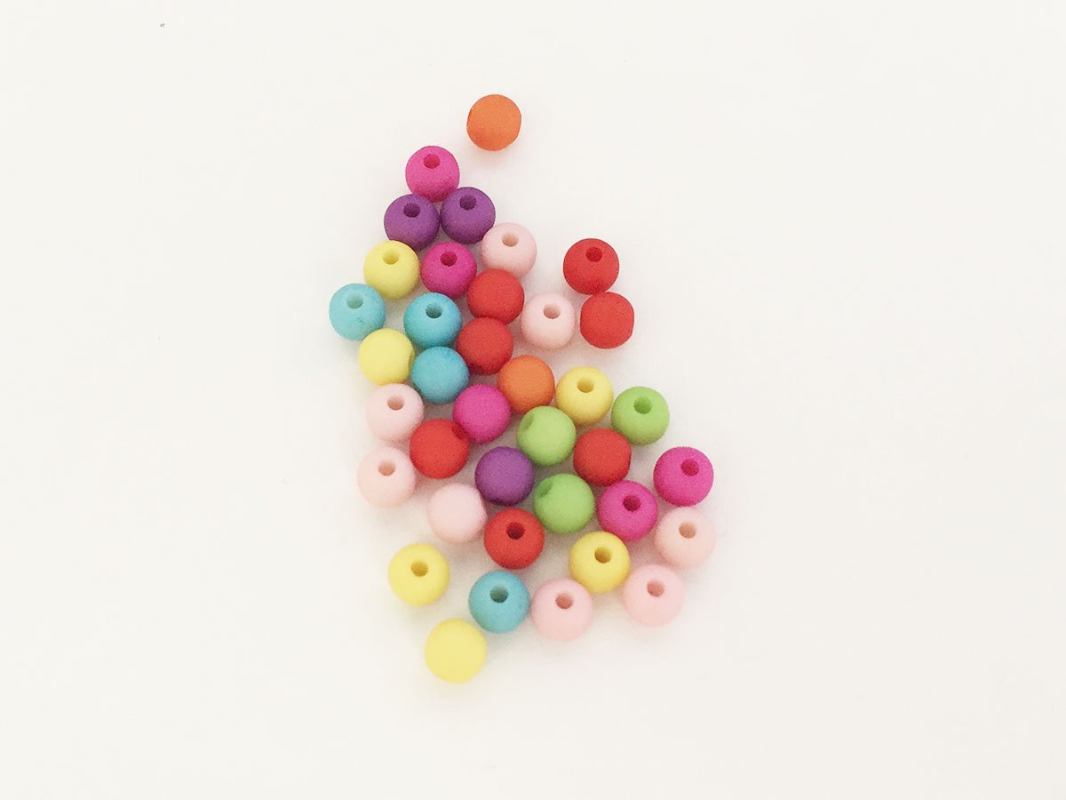 PERLA ACR.TONDA SATIN.MM.6 COL.MIX