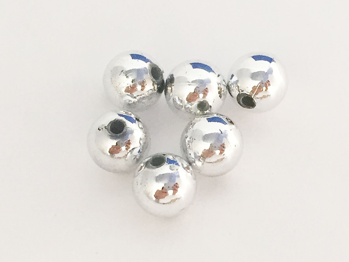 PERLE ACR.ARGENTO METALLIZZATE MM.10