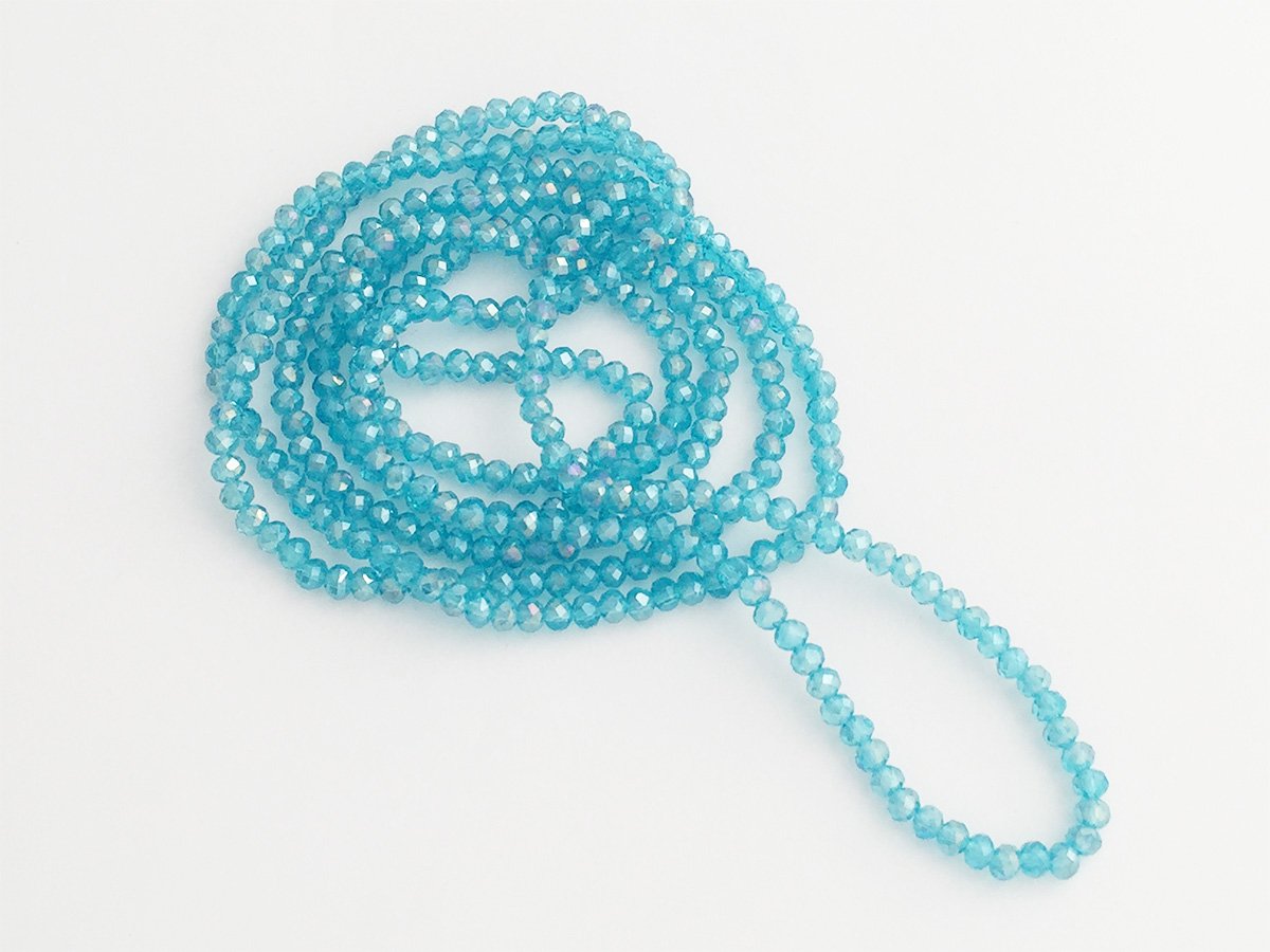 PERLA VETRO SFACET.MM.3×4 AQUAMARINE