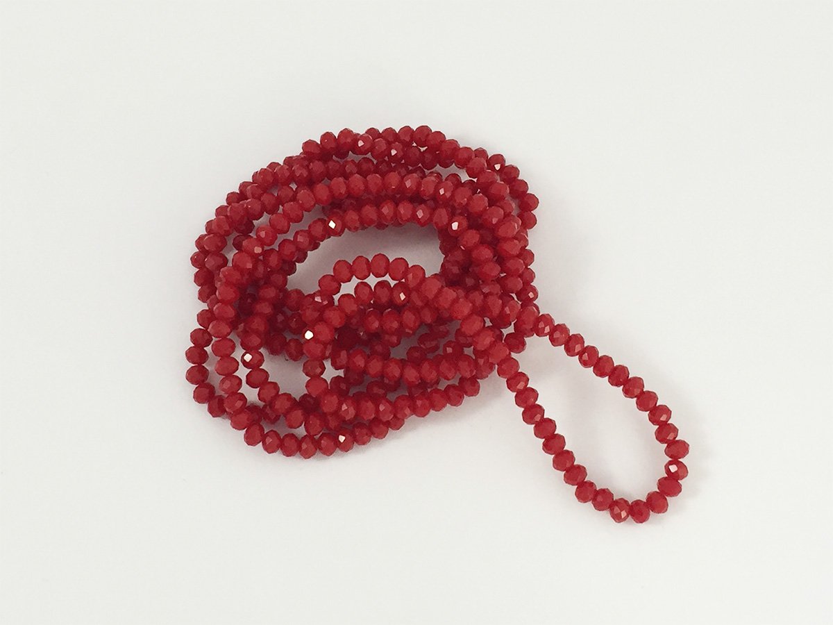 PERLA VETRO SFACET.MM.3×4 ROSSO OPAL