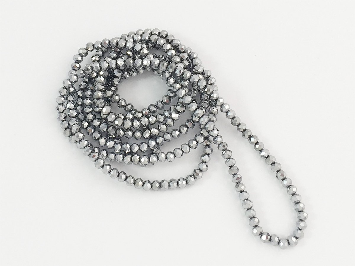 PERLA VETRO SFACET.MM.3×4 ARGENTO