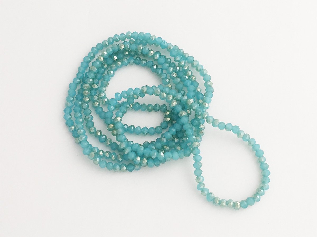 PERLA VETRO SFACET.MM.3×4 TURQUOISE