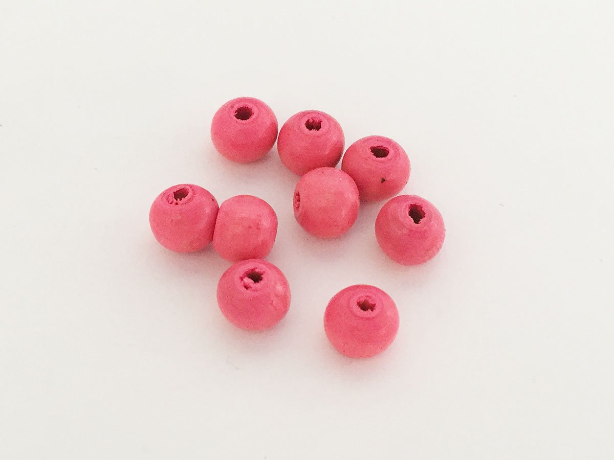 PALLINA LEGNO MM.7*6 FUCSIA