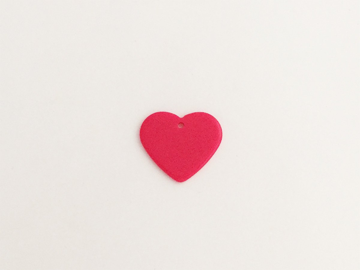 CUORE PIATTO PLEXI MM.30*25 FUCHSIA