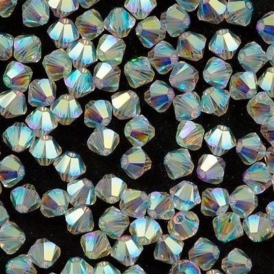 BICONO 5328 SWAROVSKI WHITE OPAL AB 2X 4 MM